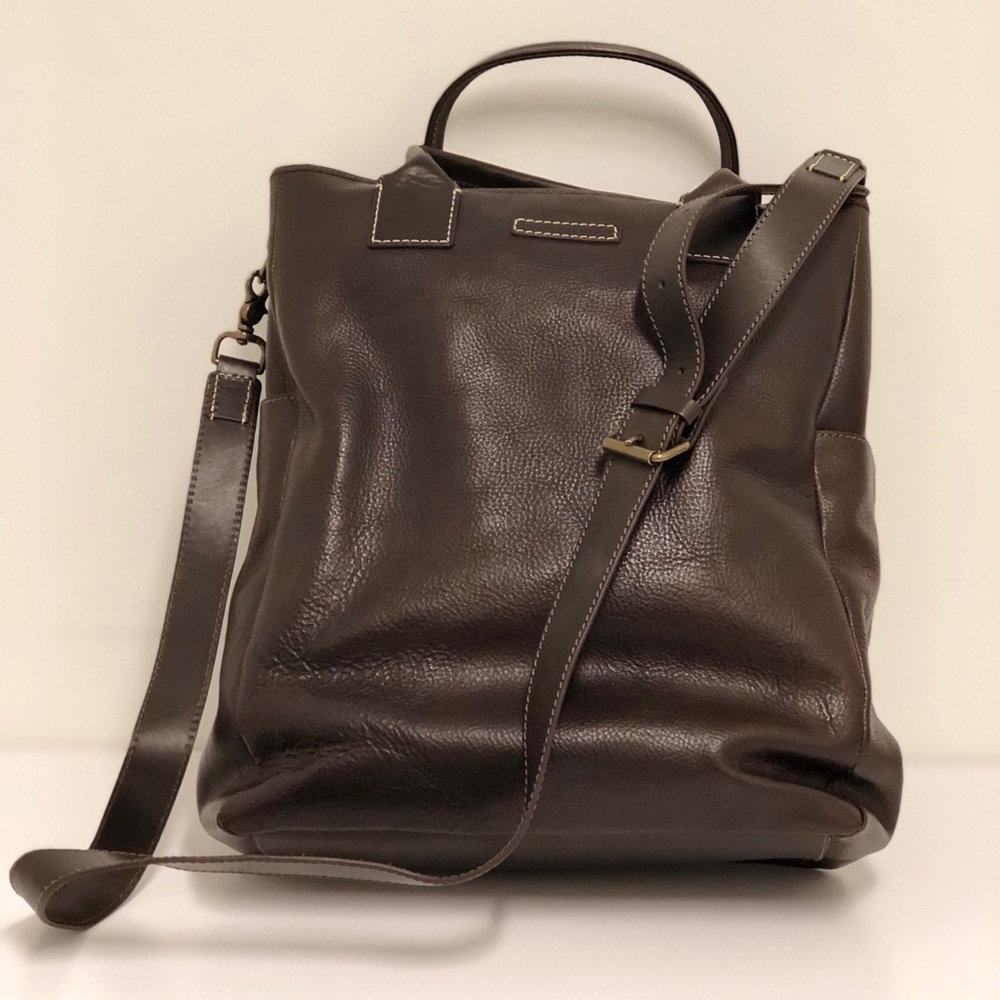 New John Varvatos Brown Leather Tote Bag